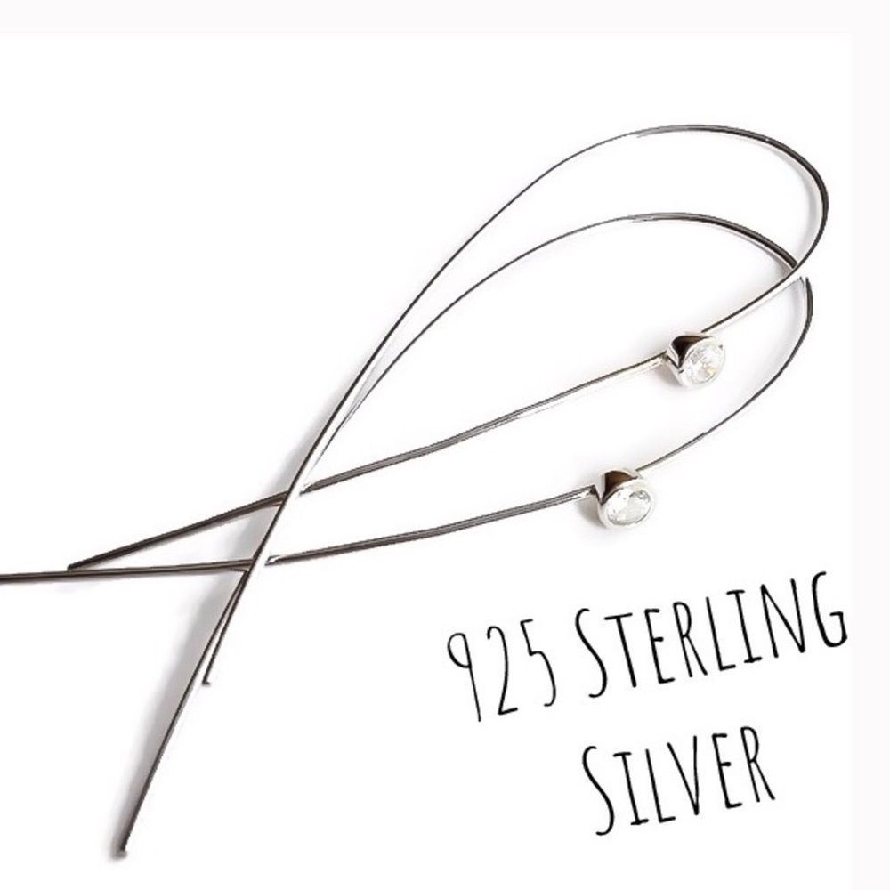 ✨925 Diamond Threader Hoops✨